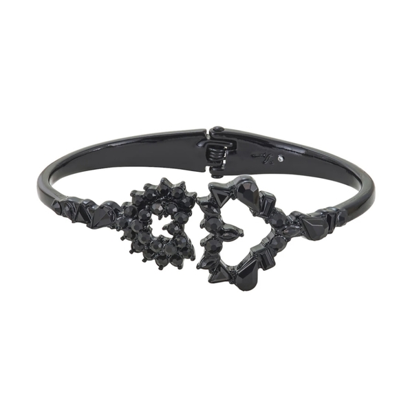 Heart Jet Tone Bracelet and Earrings Set - Picture 2 of 5